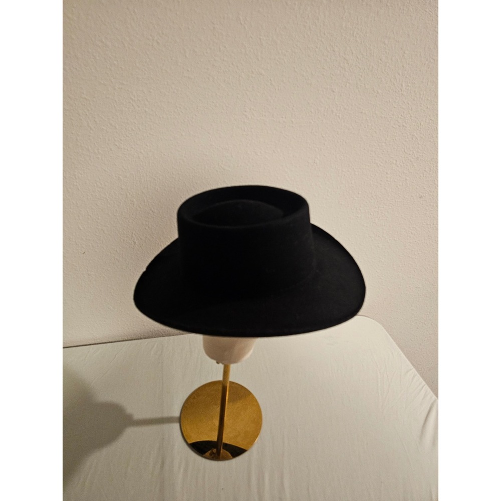 Renegade 6 7/8 Black Wool Gambler Hat Made In USA - Picture 2 of 8